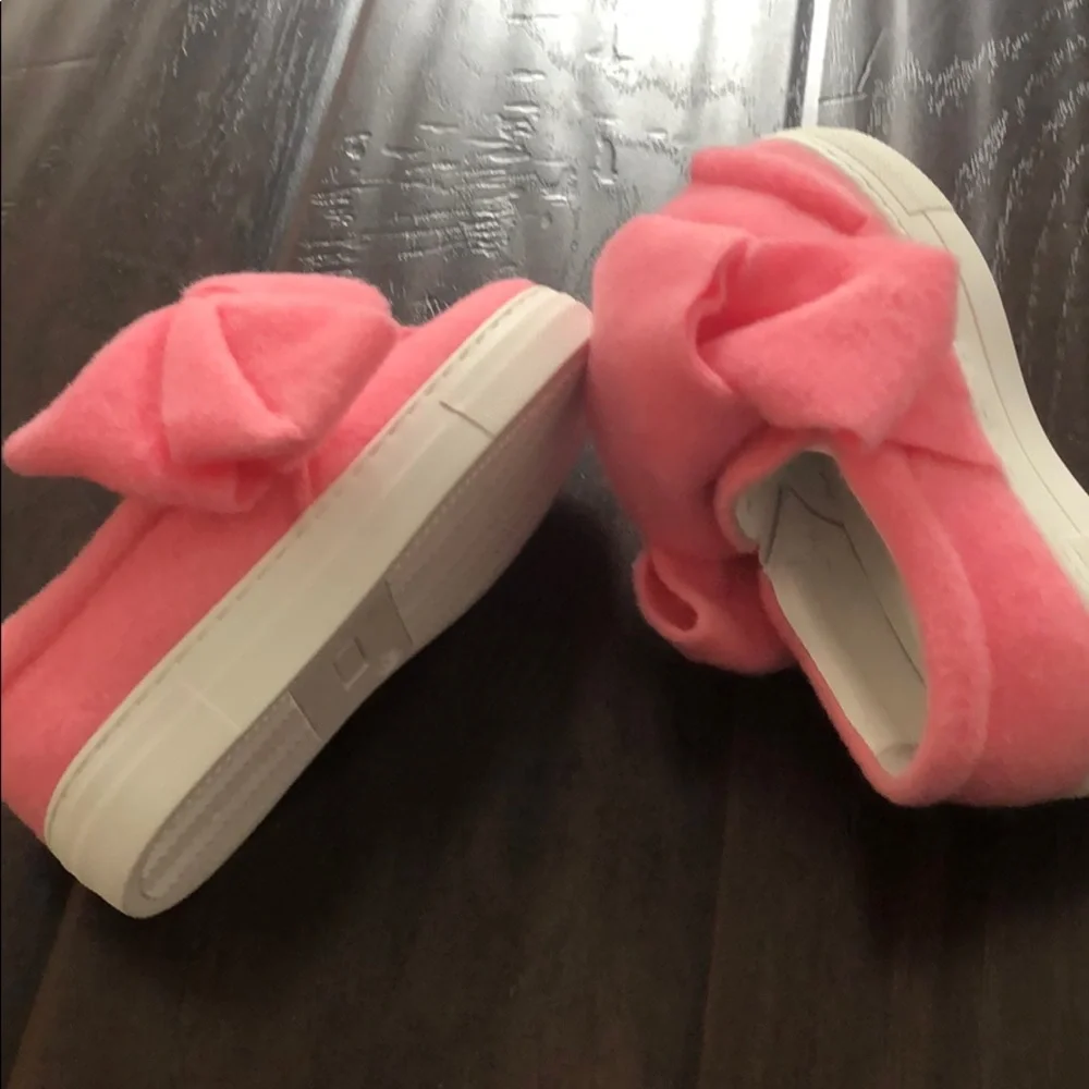 Made in Italy Joshua Sander Big Pink Bow Slip on Sneakers
